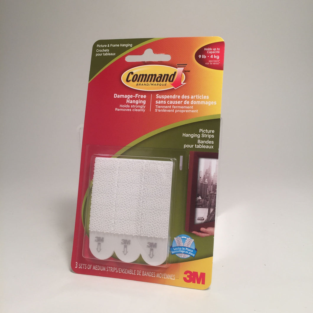 3M Command - Picture Hanging Strips - Med - White