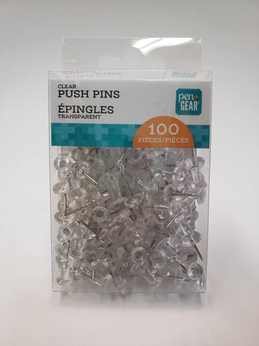 Push Pins - Clear - 100pk