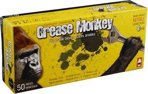 Grease Monkey Nitrile Gloves - 50pk - Black - 8mil - LG