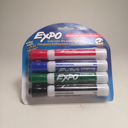 Dry Erase Marker - 4 Pack - Assorted Colours
