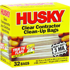 Garbage Bags - Contractor Grade - Clear - Box of 32